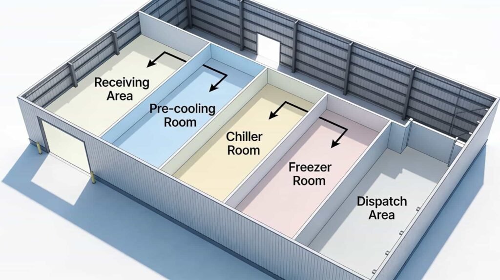 Multi-Temperature Zone Cold Storage Layout Plan