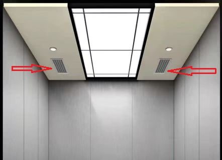 Elevator air conditioner inlet and outlet