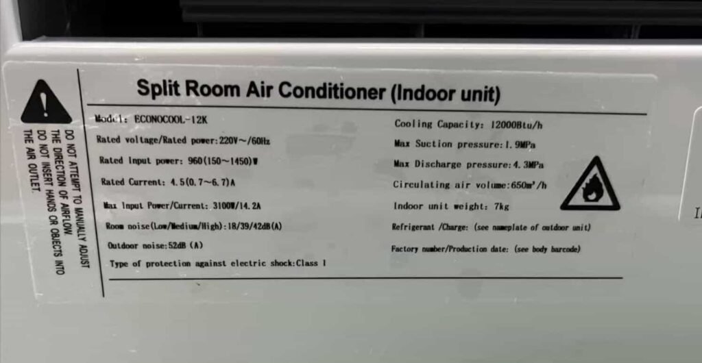 air conditioner nameplate 1