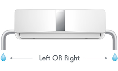 Two way draining connection-air conditioner