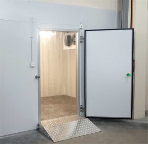 Hinged cold room door