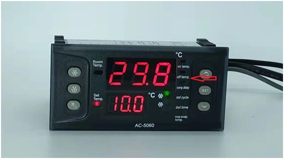 temperatura establecida de la caja de control 2