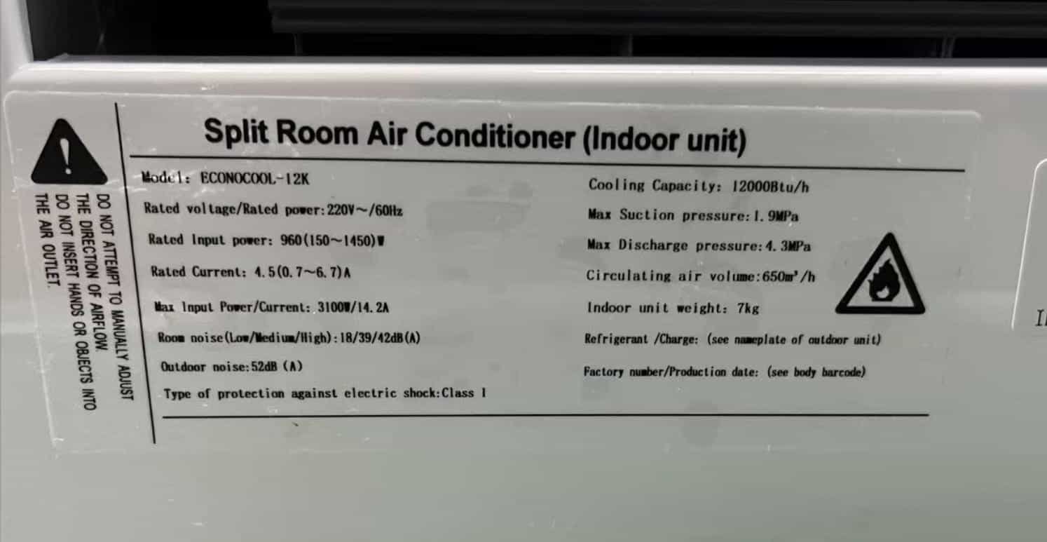 How to Read an Air Conditioner Nameplate? Model, Serial Number, KFR ...